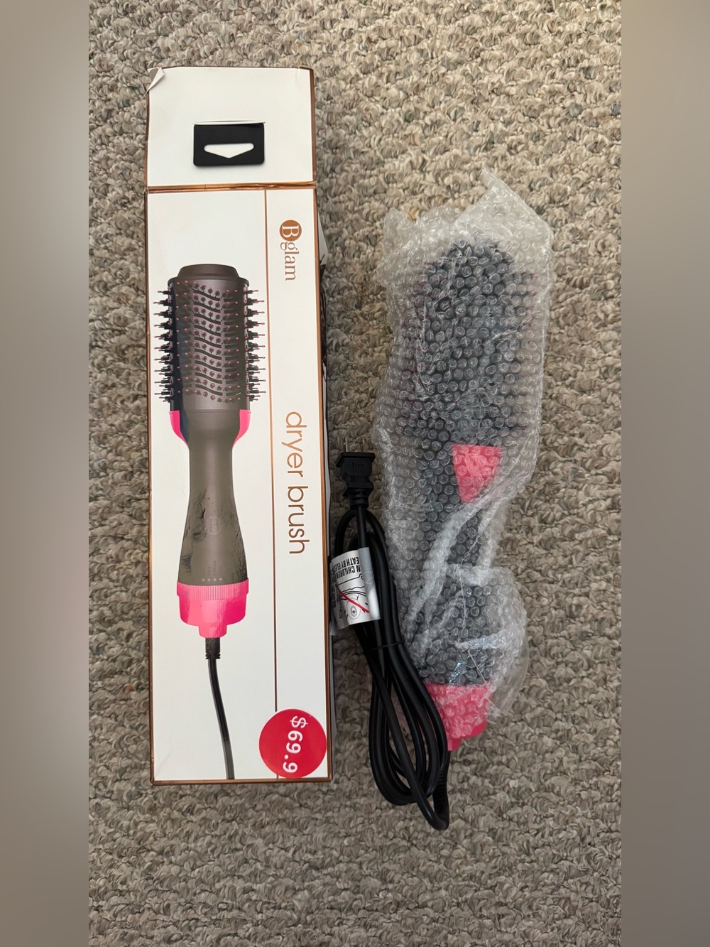 SB Glam Pink and Gray Drying Brush Styler